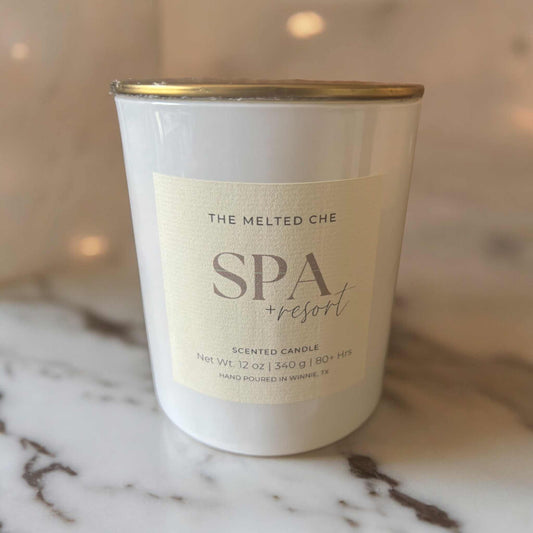 Spa Candle, thyme, sliced cucumber, hand poured in small batches, biodegradable coconut wax